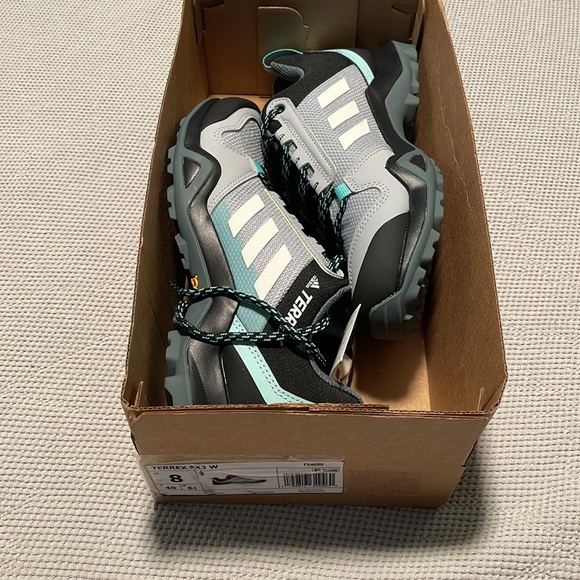 adidas Terrex Gray and Teal Trail Shoes - Picture 6 of 7
